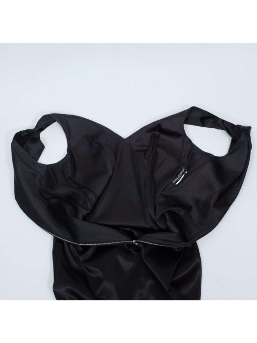 Dolce&Gabbana stretch dress 48 US 12 black satin bodycon - Picture 14 of 14